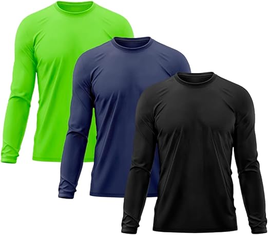 Kit 3 Camisetas Masculina Manga Longa Térmica Proteção Solar UV Dry Fit Segunda Pele X